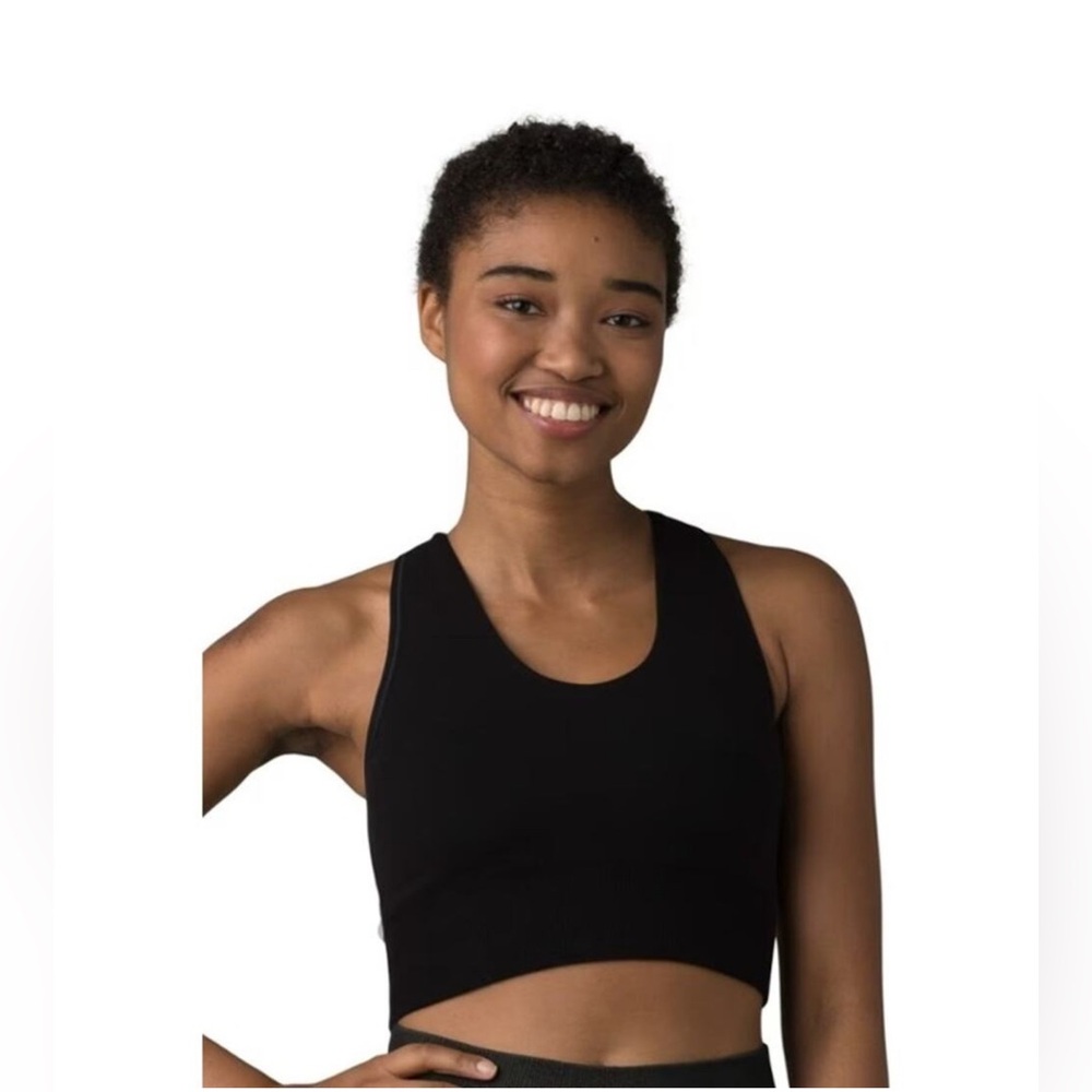 Prana Black Sopra Seamless Cropped Tank Size Small
